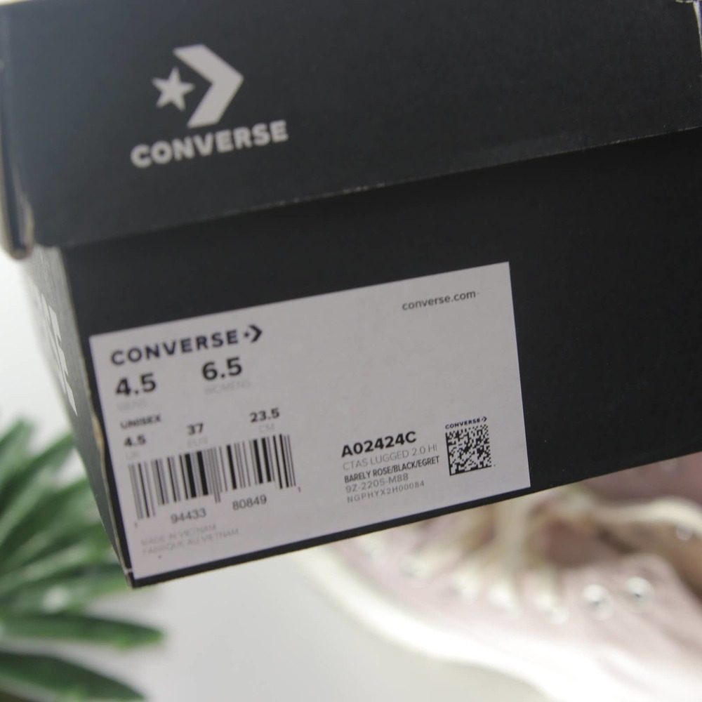 Converse High Top Lugged 2.0 Platform a02424c White Pink Women's Sneakers - Picture 6 of 7